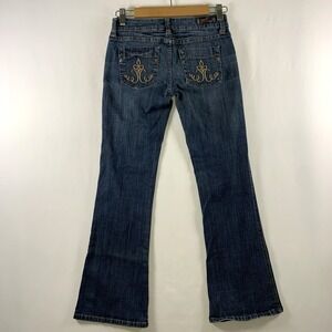 VTG Underground Soul Women Y2K Low Rise Bootcut Jean Size 3 Embroidered Festival